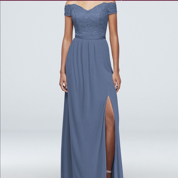 David's Bridal Dresses & Skirts - Steel blue David's bridal bridesmaid dress